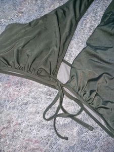 Olive Green Halter Bikini Top
