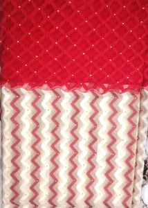 Red &amp; Cream cotton silk Saree