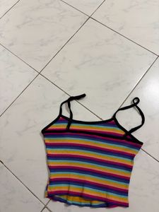 Rainbow Striped Crop Top