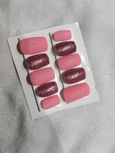Pink &amp; Glitter Press-On Nails