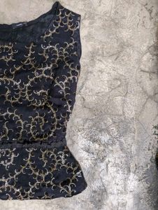 chatpata Elegant Black Embellished Top