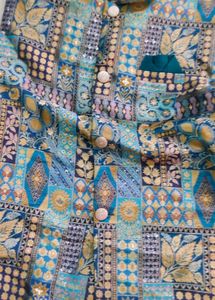 Men's Teal Kurta Set with Nehru Jacket
