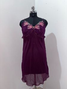 Women's Purple transparent Nightdress