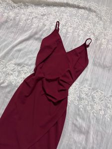 Chic Wine Red Wrap Dress