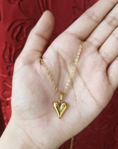 Anti Tarnish Gold Heart Necklace