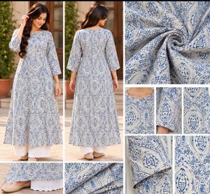 Beautiful Blue & White Ethnic Kurta Set