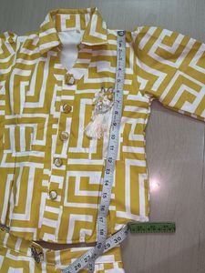 Yellow Geometric Print Co-ord Set