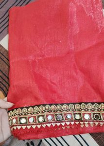 Elegant Black Saree with Mirror Work Border