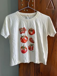 Cute Tomato Print T-Shirt