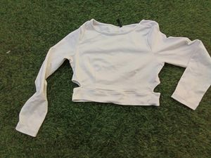 White Side Cut Crop Top