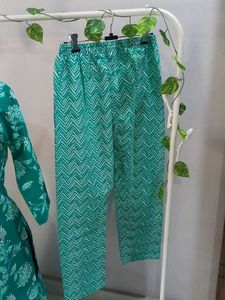 Brand New Green Shade Cotton Kurti Set