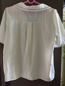 Chic White Short Sleeve Blouse