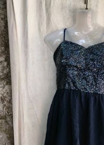 Sparkly Navy Blue High-Low Dress