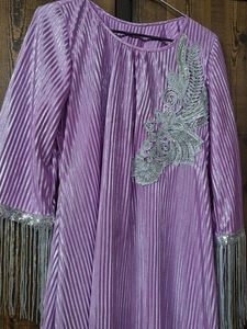 Elegant onion Pink suit set with Silver Accents