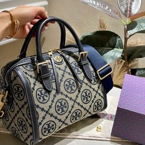 Tory Burch Monogrammed Barrel Bag