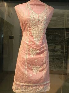 Beautiful Pink Embroidered Kurta with Dupatta