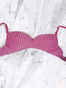 Pink Striped pushup Bra