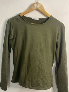 Olive Green Long Sleeve Top