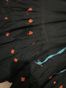 Vibrant Orange Embroidered dhoti Kurti