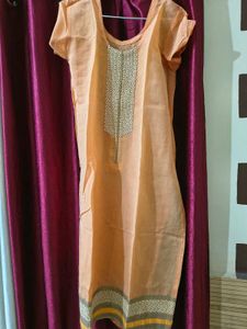 Elegant Dupatta with Kurti - Yellow Toned