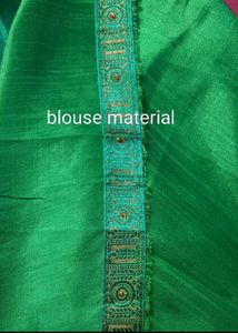 Green Silk Saree with Gold Embroidery