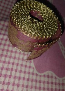 zari banarsi net pink broad lace dress material