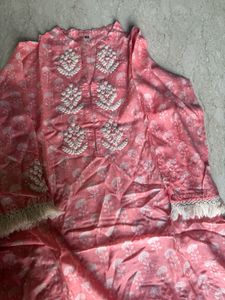Pretty blush pink Block Print Kurta
