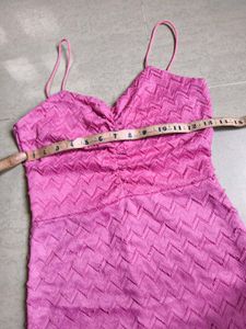 Pink Textured Mini Dress