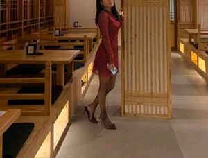Newme Maroon Mini Dress