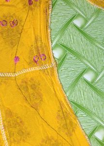 3/4th Yellow Floral Print gown