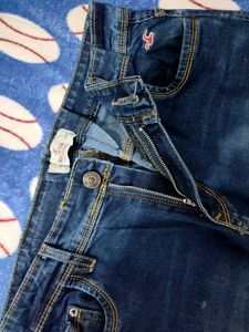 Dark Blue Denim Baggi Jeans