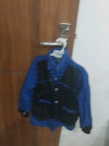 Boys Blue Shirt with Black Vest