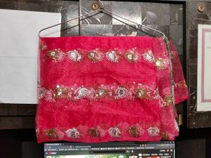 Stunning Pink Embellished Saree