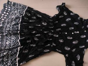 Black Paisley Print Ethnic Gown