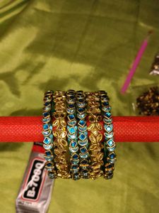 Stunning Blue & Gold Bangles