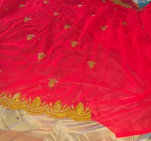 Stunning Red &amp; Gold Embroidered saree