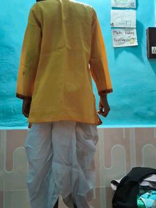 Krishna Yellow Kurta Dhoti Set
