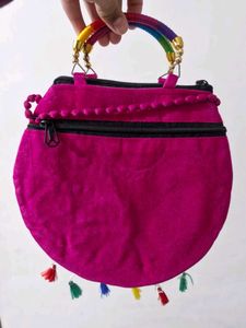 Embroidered Peacock Handbag