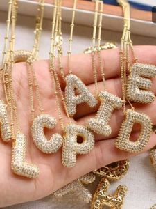 Paved Alphabet Letter Pendant Necklace