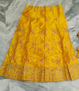 Yellow Embroidered Lehenga Set For wedding
