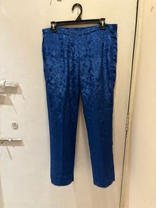Elegant Blue Patterned Trousers