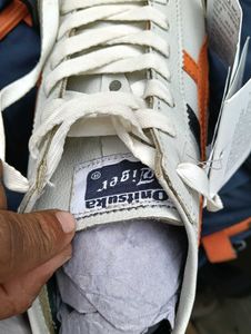 Asics Onitsuka Tiger White &amp; Orange Sneakers