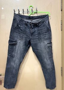 Stylish Grey Cargo Jeans