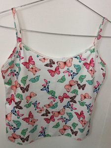 Butterfly Print Crop Top