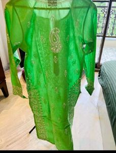 ADA Green Chikankari Kurta