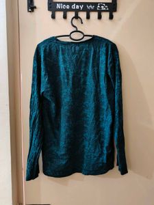 Green Printed Full Hand T-Shirt