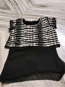 Black & White Tiered Top