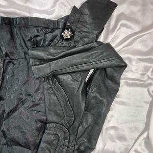 Black Leather Blazer Jacket