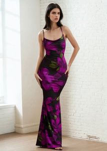 Black Floral bodycon Maxi Dress