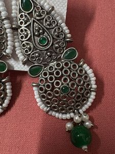Designer Green Stone Earrings